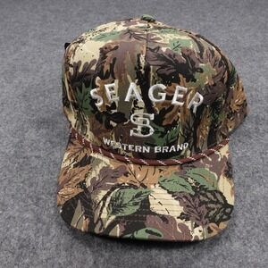 Seager Western Brand Camo Snapback Hat MHSP242BRANDCAMO Leaf Camouflage Cap